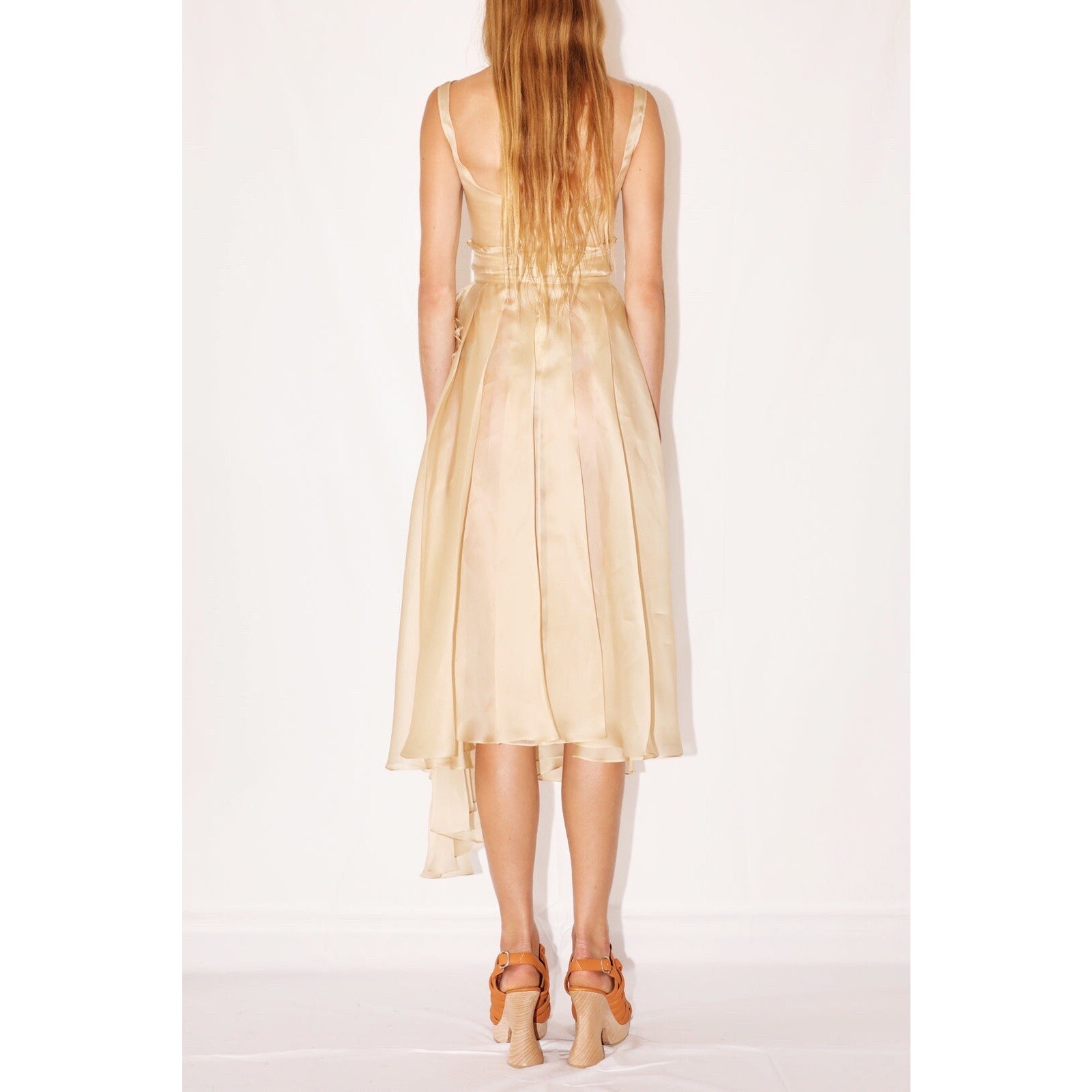 $2035 A.W.A.K.E. Mode Organdy Pleated Organza Silk Dress Size 38/Us2 — image 5 of 8